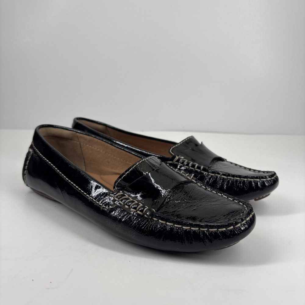 Clarks Dunbar Granby Women's US 8M Black Patent Leather Slip-On Loafers 66618 - Picture 13 of 16